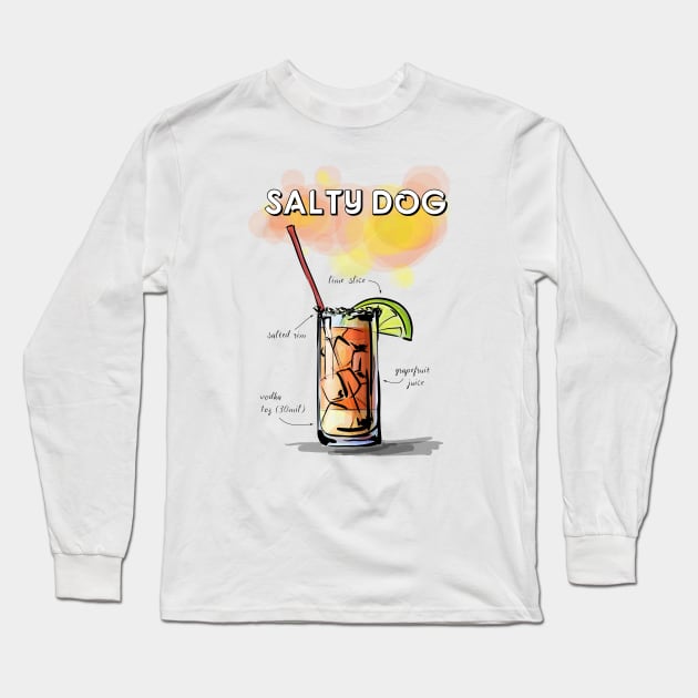 SALTY DOG Cocktail Long Sleeve T-Shirt by xposedbydesign